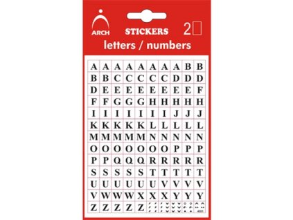 Samolepicí písmena A-Z, 5 mm, černá