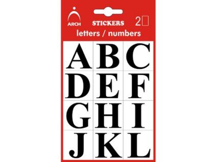 Samolepicí písmena A-Z, 26 mm, černá