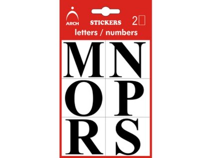 Samolepicí písmena M-Z, 38 mm, černá