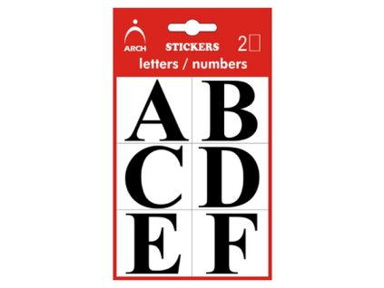 Samolepicí písmena A-L, 38 mm, černá