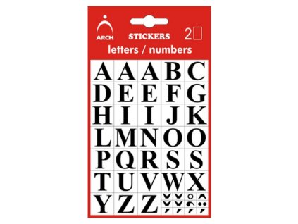 Samolepicí písmena A-Z, 14 mm, černá