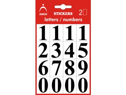 Samolepicí číslice 0-9, 26 mm, černé