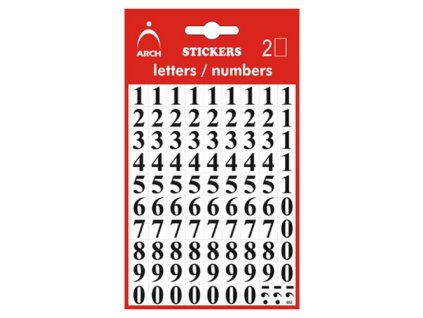 Samolepící číslice 0-9, 10 mm, černé