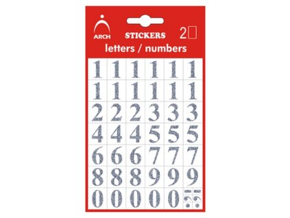 Samolepící číslice 0-9, 14 mm, černé