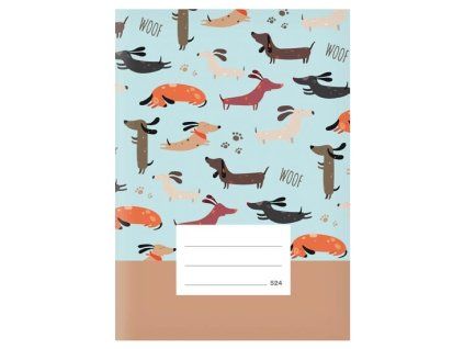 Sešit A5 524 Woof, 20 listů, linkovaný