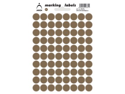 Samolepicí kolečka 12 mm, hnědá, 80 ks