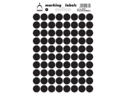 Samolepicí kolečka 12 mm, černá, 80 ks