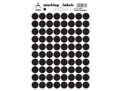 Samolepicí kolečka 12 mm, černá, 80 ks