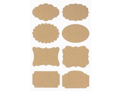 Samolepky popisovací kraftové, 32 ks