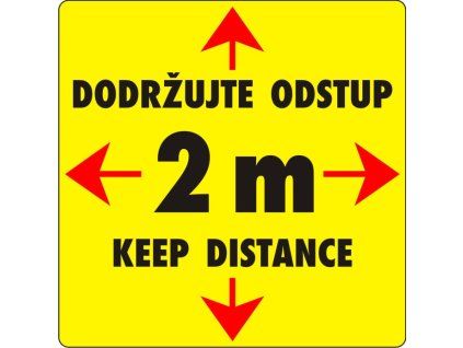 Samolepka Dodržujte odstup, 25 x 25 cm