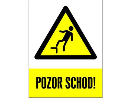 Samolepka Pozor schod! A4