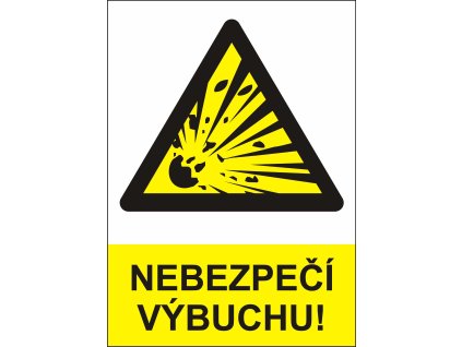Samolepka Nebezpečí výbuchu!, 15x21 cm