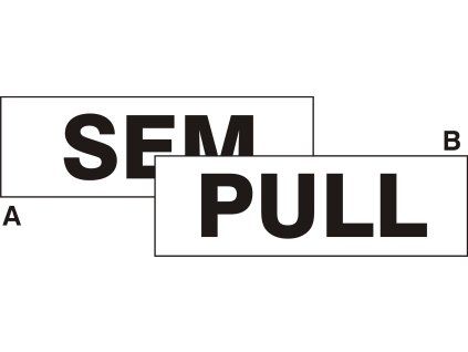 Samolepka na dveře SEM / PULL, 11 x 3,5 cm