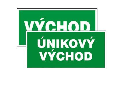 Samolepka Východ / Únikový východ (nápis), 21x10 cm