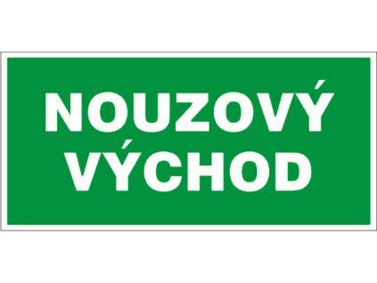 Samolepka Nouzový východ (nápis), 21x10 cm