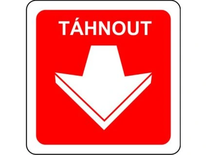 Samolepa Táhnout / Tlačit, 11 x 11 cm (Varianta A)