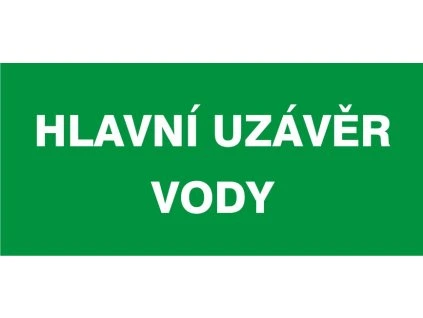 Samolepa Hlavní uzávěr vody, 11x5 cm
