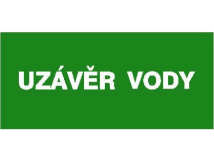 Samolepa Uzávěr vody, 11x5 cm