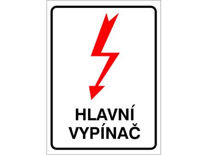 Samolepka Hlavní vypínač, 6x8 cm