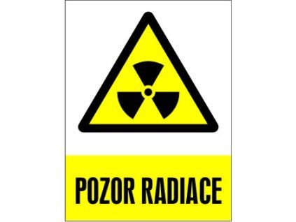 Samolepka Pozor radiace!