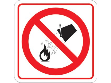 Samolepka Nehasit vodou, 5x5 cm