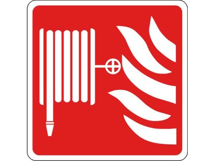 Samolepka Požární hadice, 8 x 8 cm