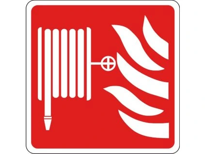 Samolepka Požární hadice, 16 x 16 cm