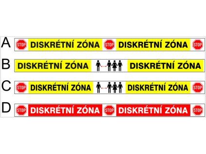 Samolepka Diskrétní zóna, 100x6,7cm