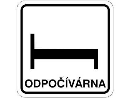 Samolepka Odpočívárna, 8x8 cm
