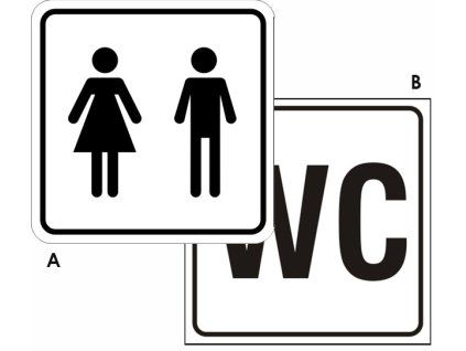 Samolepka WC, 11x11 cm