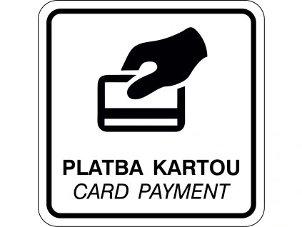 Samolepka Platba kartou/Card payment, 8x8 cm
