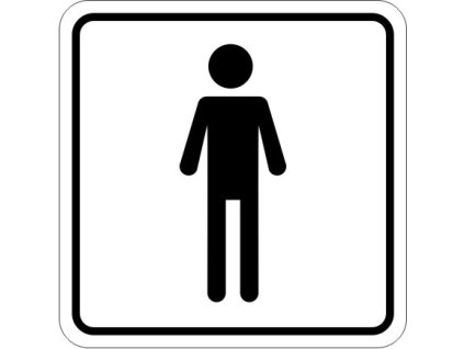 Samolepka WC muži, 8x8 cm