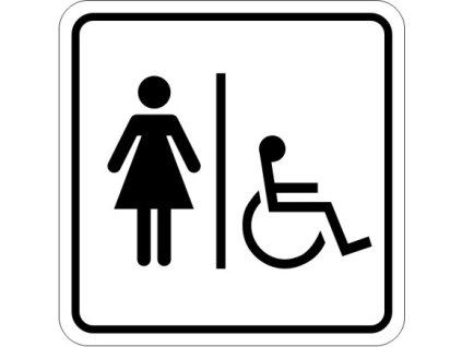 Samolepka WC ženy+invalidé, 8x8 cm