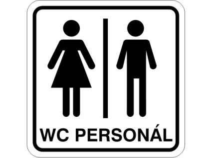 Samolepka WC pro personál, 8x8 cm