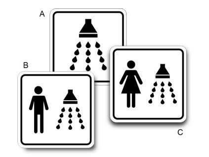 Samolepka Sprcha, 11x11 cm