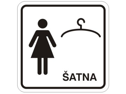 Samolepka Šatna, 8x8 cm (Varianta A)