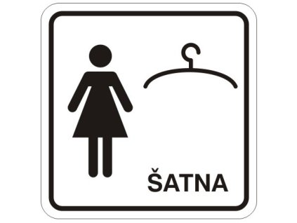 Samolepka Šatna, 11x11 cm (Varianta A)