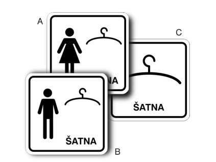 Samolepka Šatna, 11x11 cm