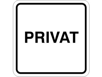 Samolepka Privat, 11x11 cm (Varianta nápis)