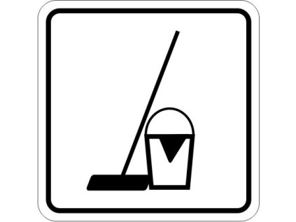 Samolepka Úklidová místnost, 8x8 cm