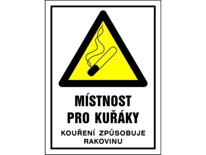 Samolepka Místnost pro kuřáky, 16x12 cm