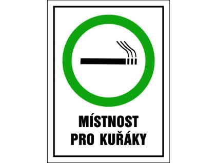 Samolepka Místnost pro kuřáky, A4