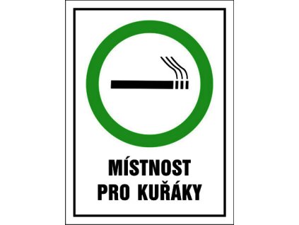 Samolepka Místnost pro kuřáky, 12 x 16cm