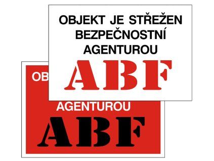 Samolepka Objekt je střežen ABF, 14 x 10 cm