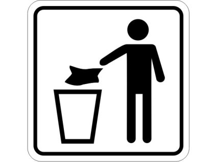 Samolepka Odpadkový koš, 8x8 cm