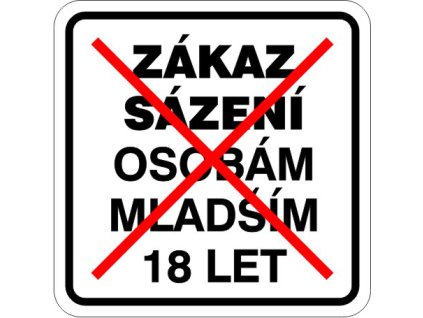 Samolepka Zákaz sázení, 5x5 cm
