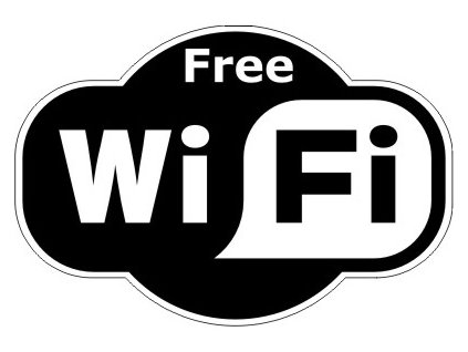 Samolepka Free WiFi, 8 x 5,5 cm