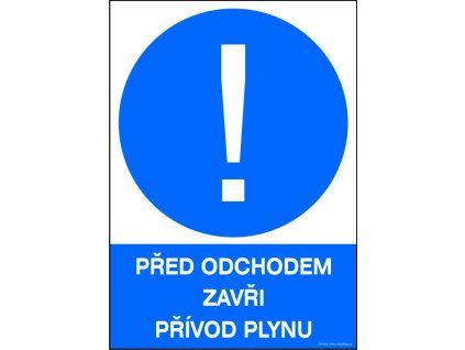 Samolepka Před odchodem zavři přívod plynu