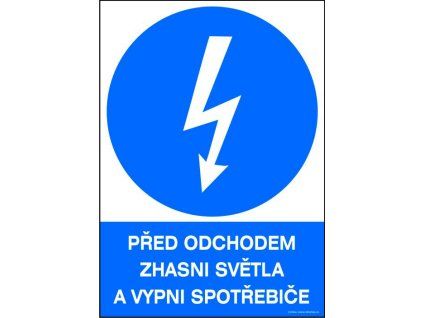 Samolepka Před odchodem zhasni světla a vypni ..., A4
