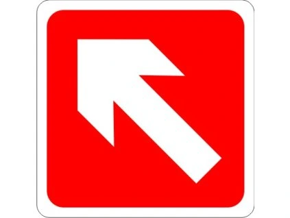 Samolepka Šikmá šipka červená, 5 x 5 cm